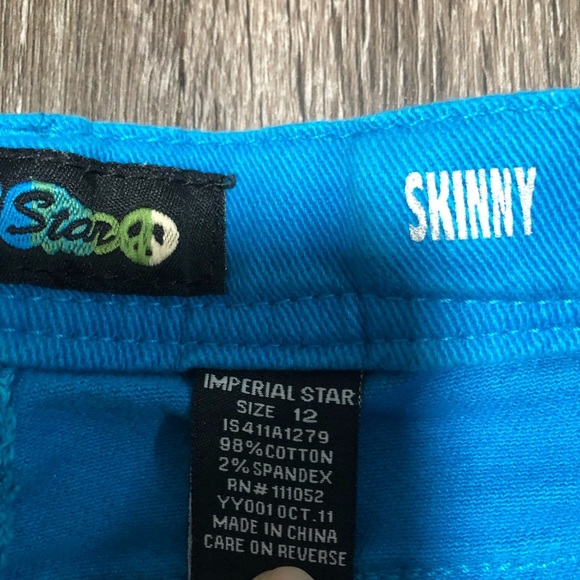 Imperial Star Girls Skinny Jeans in Bright Turquoise - Size 12 - Picture 3 of 8